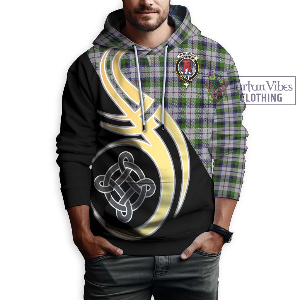 Tartan Vibes Clothing Mcnaghten Dress Tartan Hoodie with Family Crest and Celtic Symbol Style