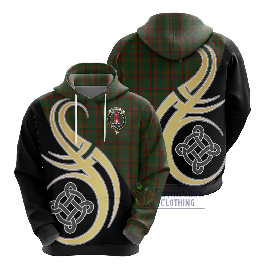 Tartan Vibes Clothing Mcnaghten Hunting Tartan Hoodie with Family Crest and Celtic Symbol Style