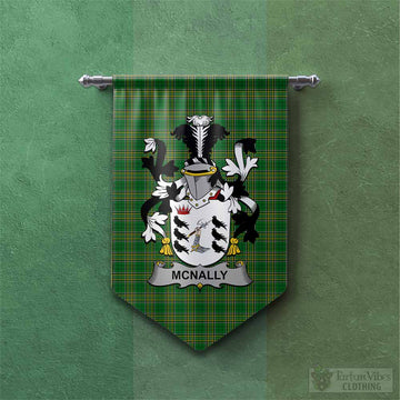 McNally Irish Clan Tartan Gonfalon, Tartan Banner with Coat of Arms Chevron - Tartan Vibes Clothing