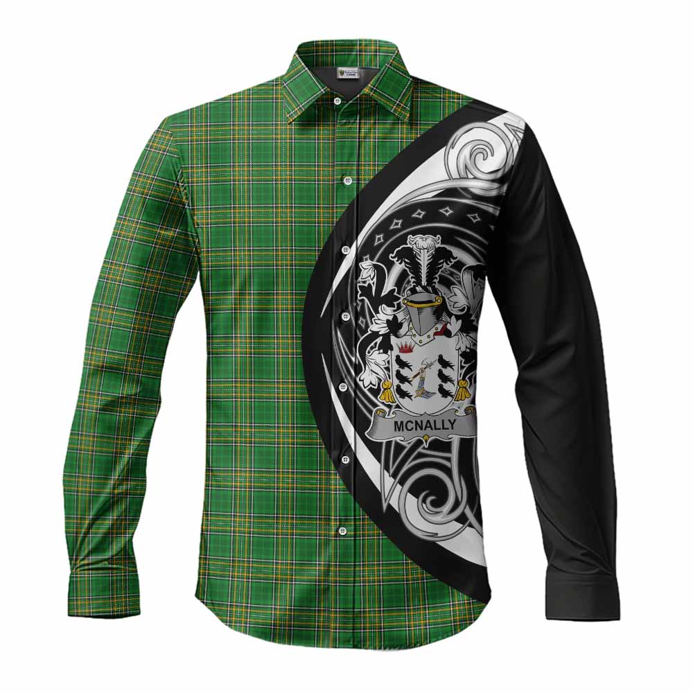 McNally Irish Clan Long Sleeve Button Shirt Celtic Circle Style Men's Shirt S - Tartan Vibes Clothing
