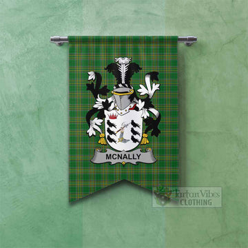 McNally Irish Clan Tartan Gonfalon, Tartan Banner with Coat of Arms Fishtail - Tartan Vibes Clothing
