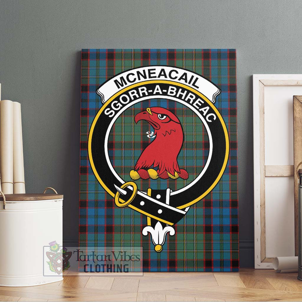 McNeacail Hunting Tartan Canvas Print Wall Art with Family Crest Without Frame - Tartan Vibes Clothing