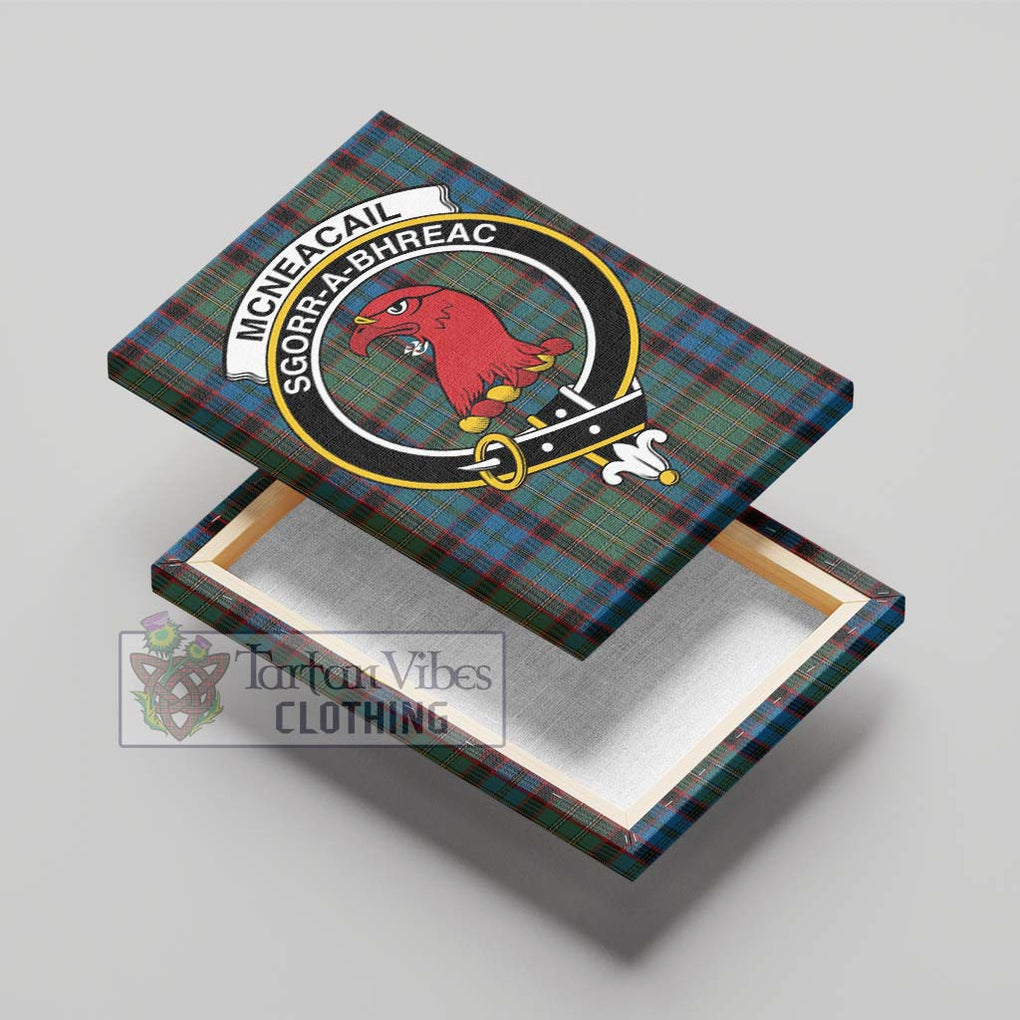 McNeacail Hunting Tartan Canvas Print Wall Art with Family Crest - Tartan Vibes Clothing