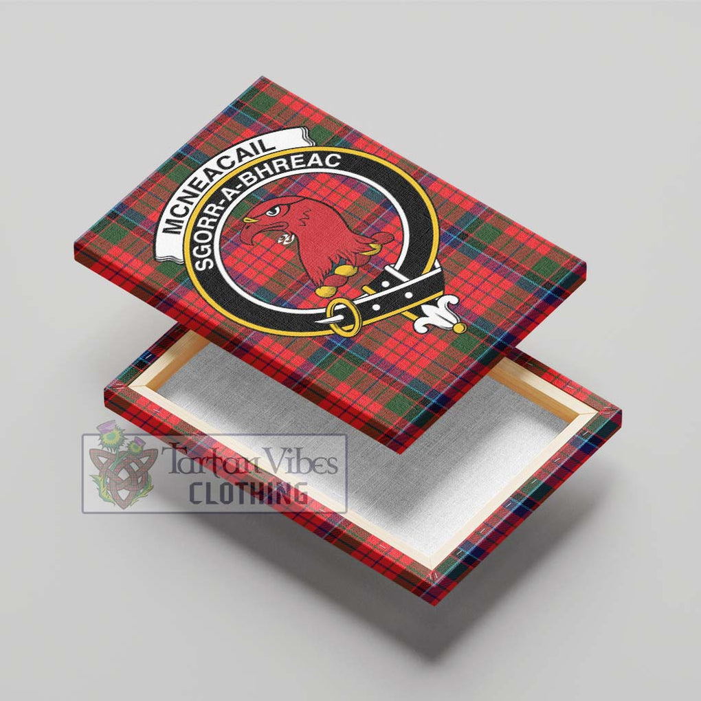 McNeacail of Scorrybreac Tartan Canvas Print Wall Art with Family Crest - Tartan Vibes Clothing