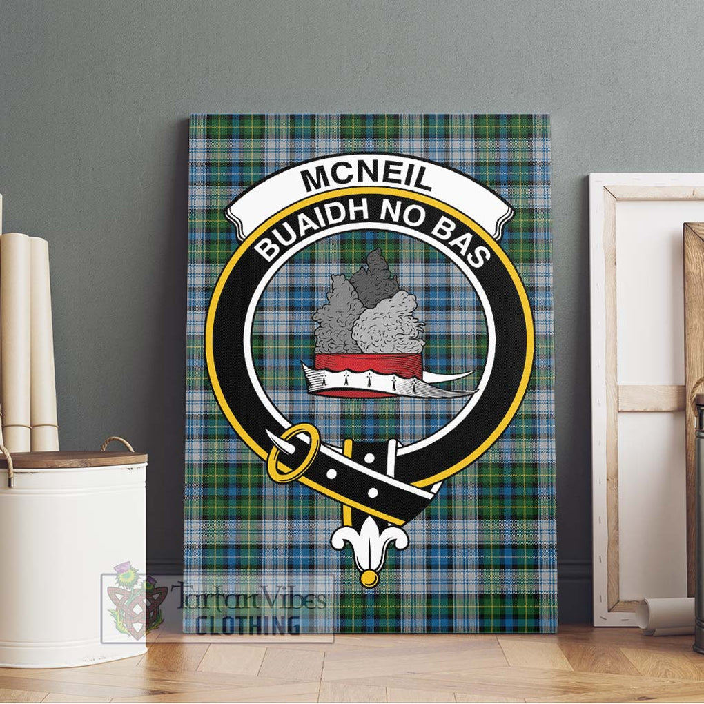 McNeil Dress Tartan Canvas Print Wall Art with Family Crest Without Frame - Tartan Vibes Clothing