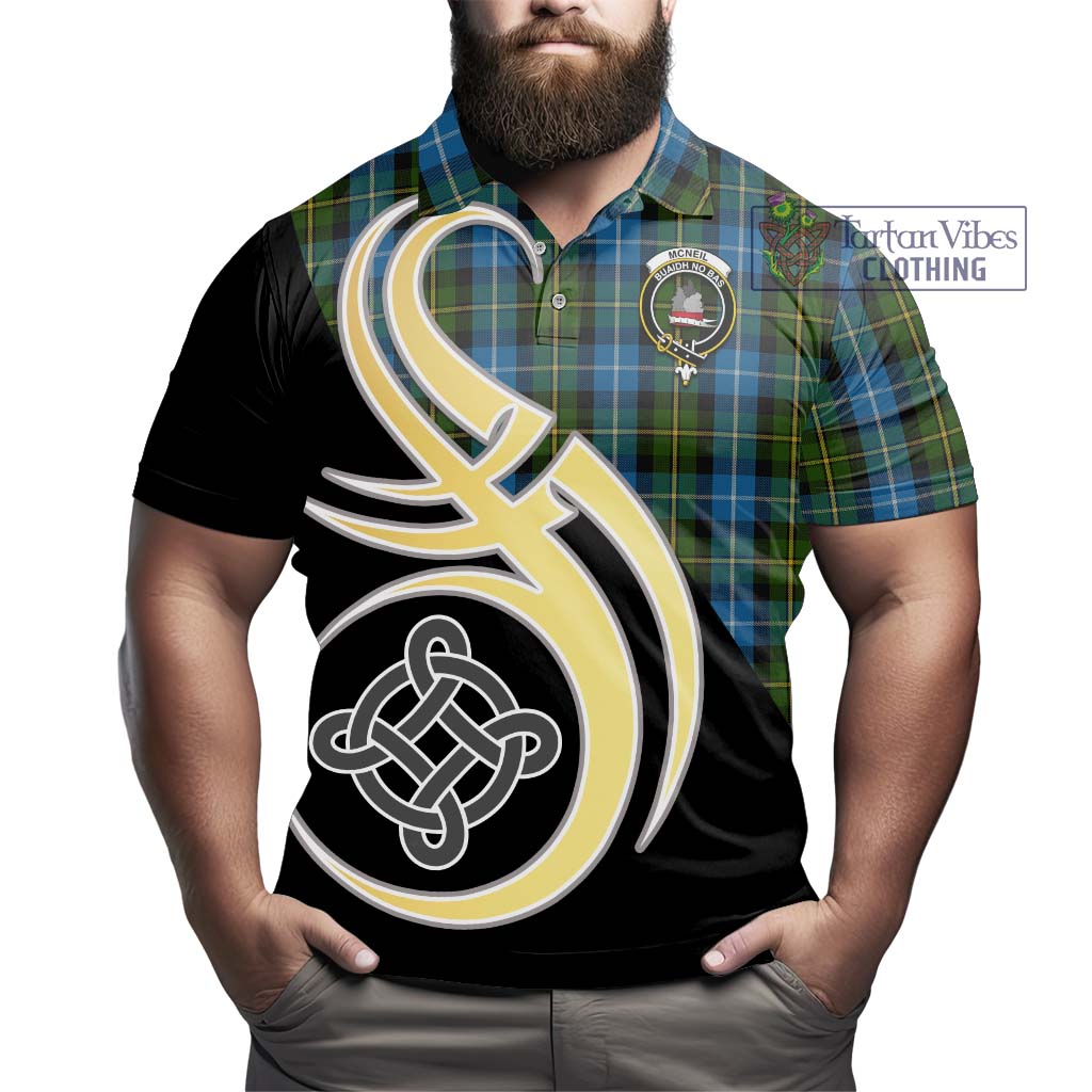 Tartan Vibes Clothing McNeil of Barra Tartan Polo Shirt with Family Crest and Celtic Symbol Style