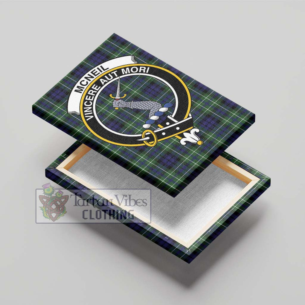 McNeil of Colonsay Modern Tartan Canvas Print Wall Art with Family Crest - Tartan Vibes Clothing