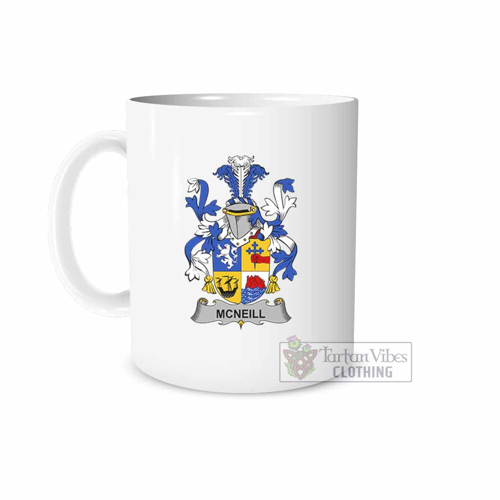McNeill Irish Clan Coat of Arms Ceramic Mug White - 2D-tartanvibesclothing