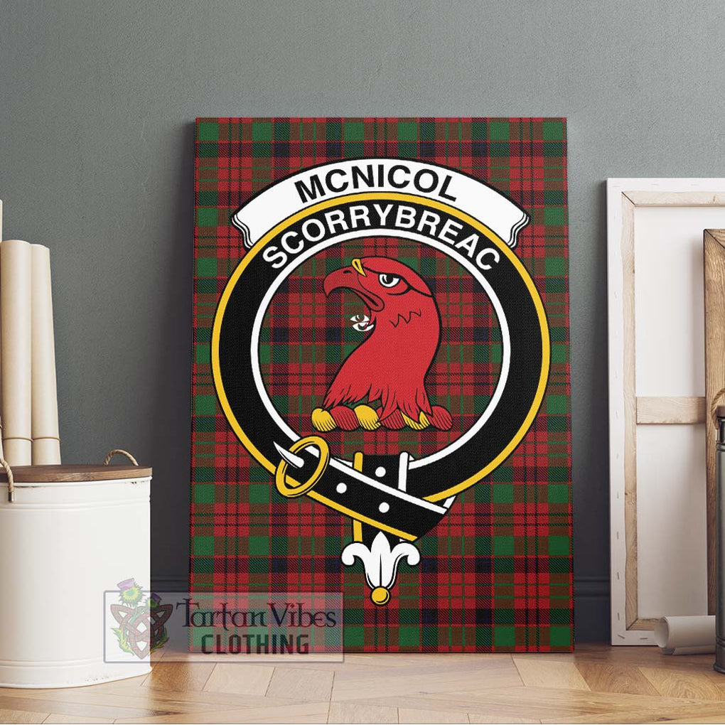 McNicol Tartan Canvas Print Wall Art with Family Crest Without Frame - Tartan Vibes Clothing