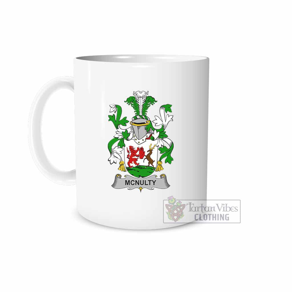 McNulty Irish Clan Coat of Arms Ceramic Mug White - 2D-tartanvibesclothing