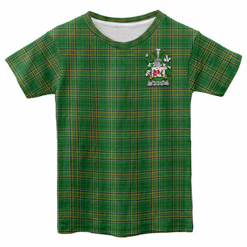 McNulty Irish Clan Tartan Kid T-Shirt with Coat of Arms Youth XL Size14 - Tartan Vibes Clothing