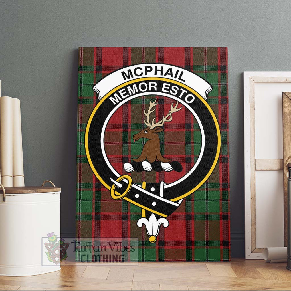 McPhail Tartan Canvas Print Wall Art with Family Crest Without Frame - Tartan Vibes Clothing