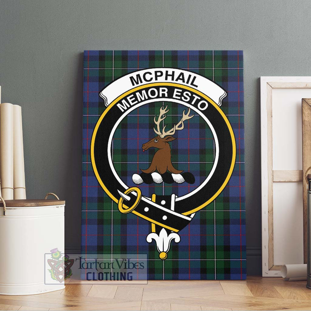 McPhail Hunting Tartan Canvas Print Wall Art with Family Crest Without Frame - Tartan Vibes Clothing