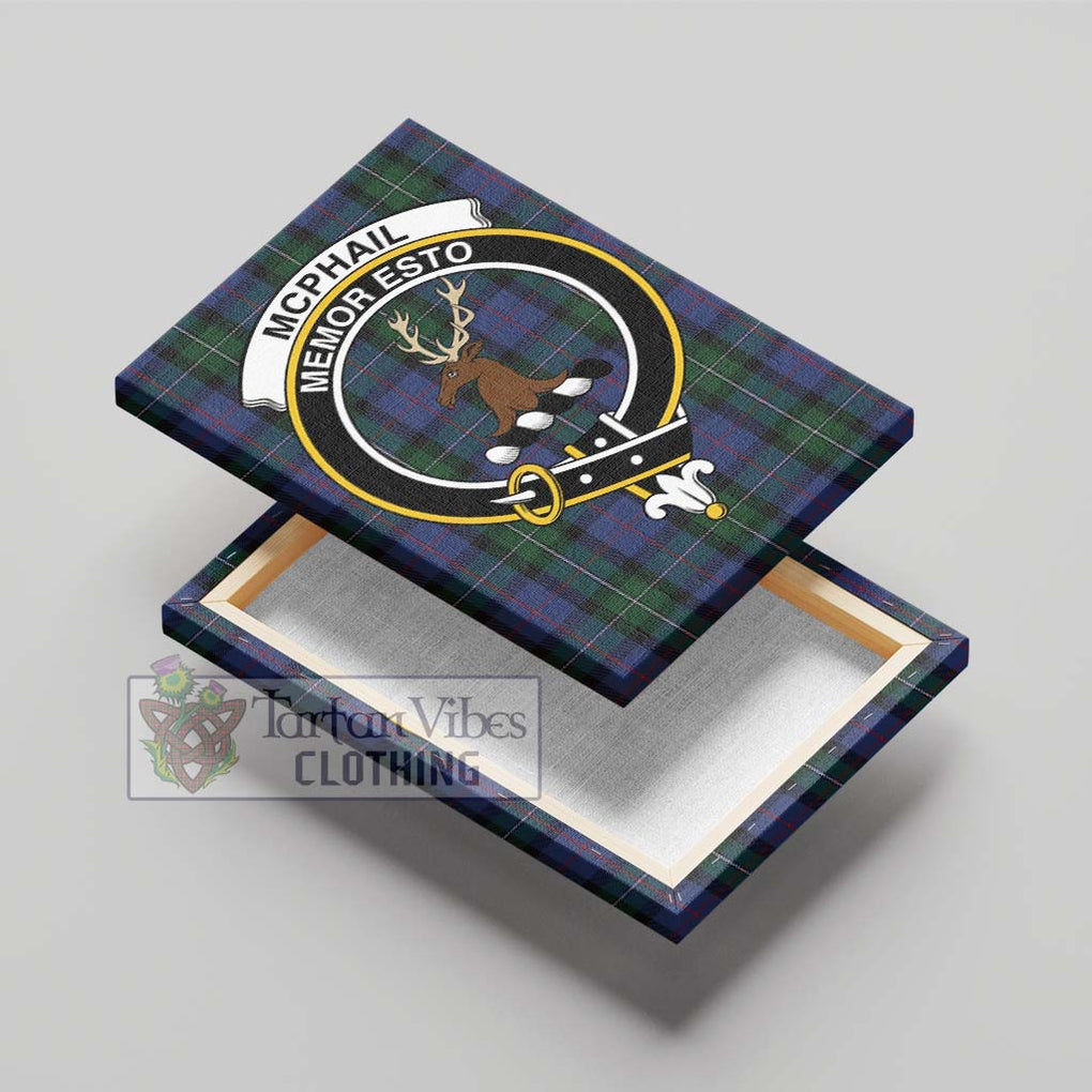 McPhail Hunting Tartan Canvas Print Wall Art with Family Crest - Tartan Vibes Clothing