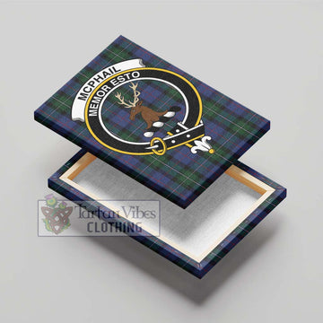 McPhail Hunting Tartan Canvas Print Wall Art with Family Crest