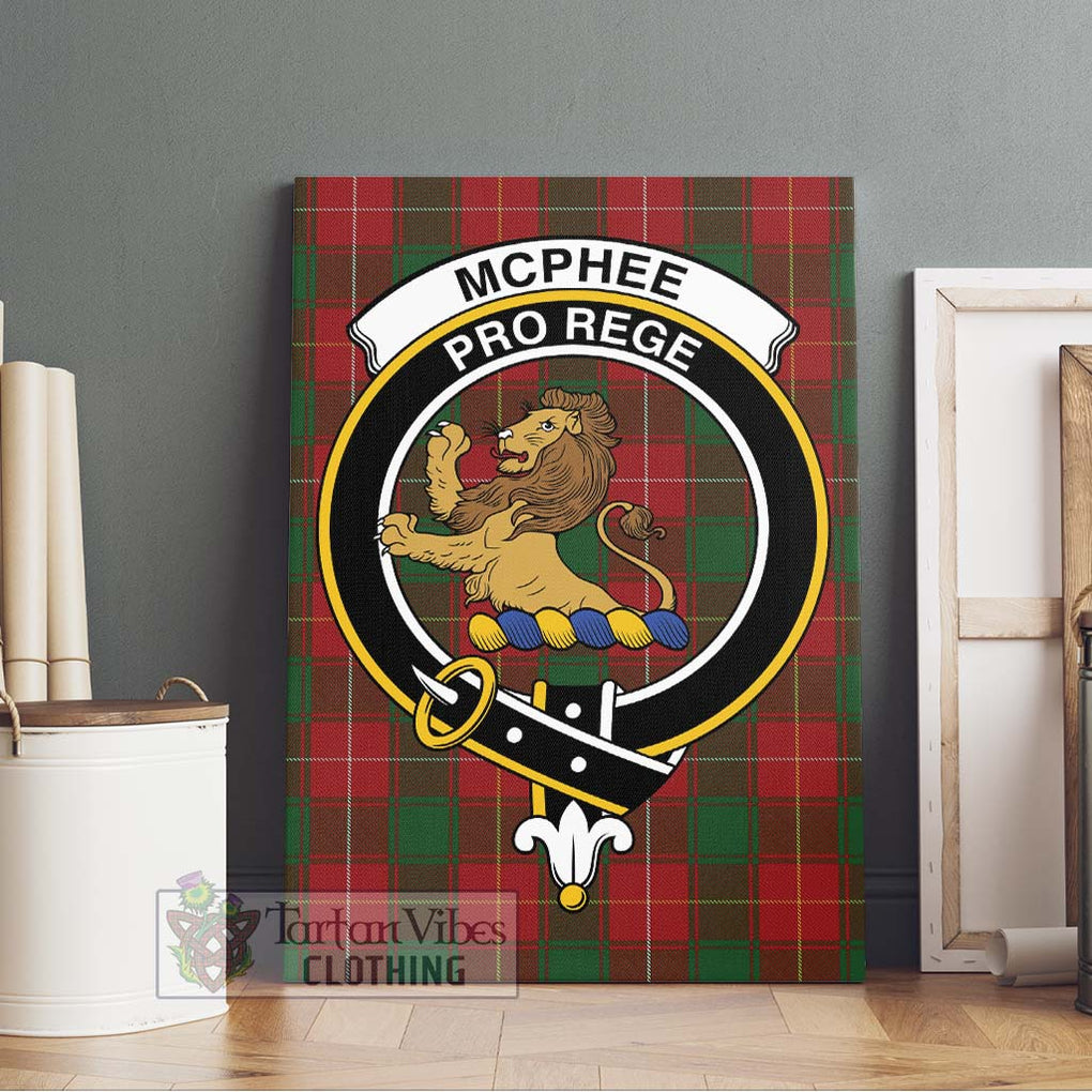 McPhee Tartan Canvas Print Wall Art with Family Crest Without Frame - Tartan Vibes Clothing