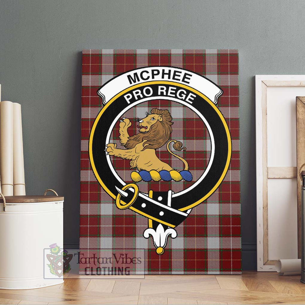 McPhee Dress Tartan Canvas Print Wall Art with Family Crest Without Frame - Tartan Vibes Clothing