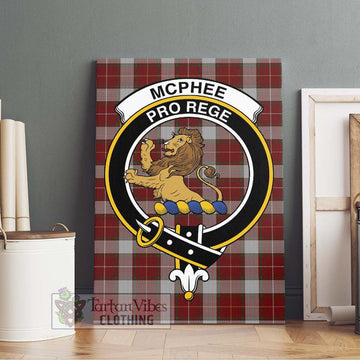 McPhee Dress Tartan Canvas Print Wall Art with Family Crest