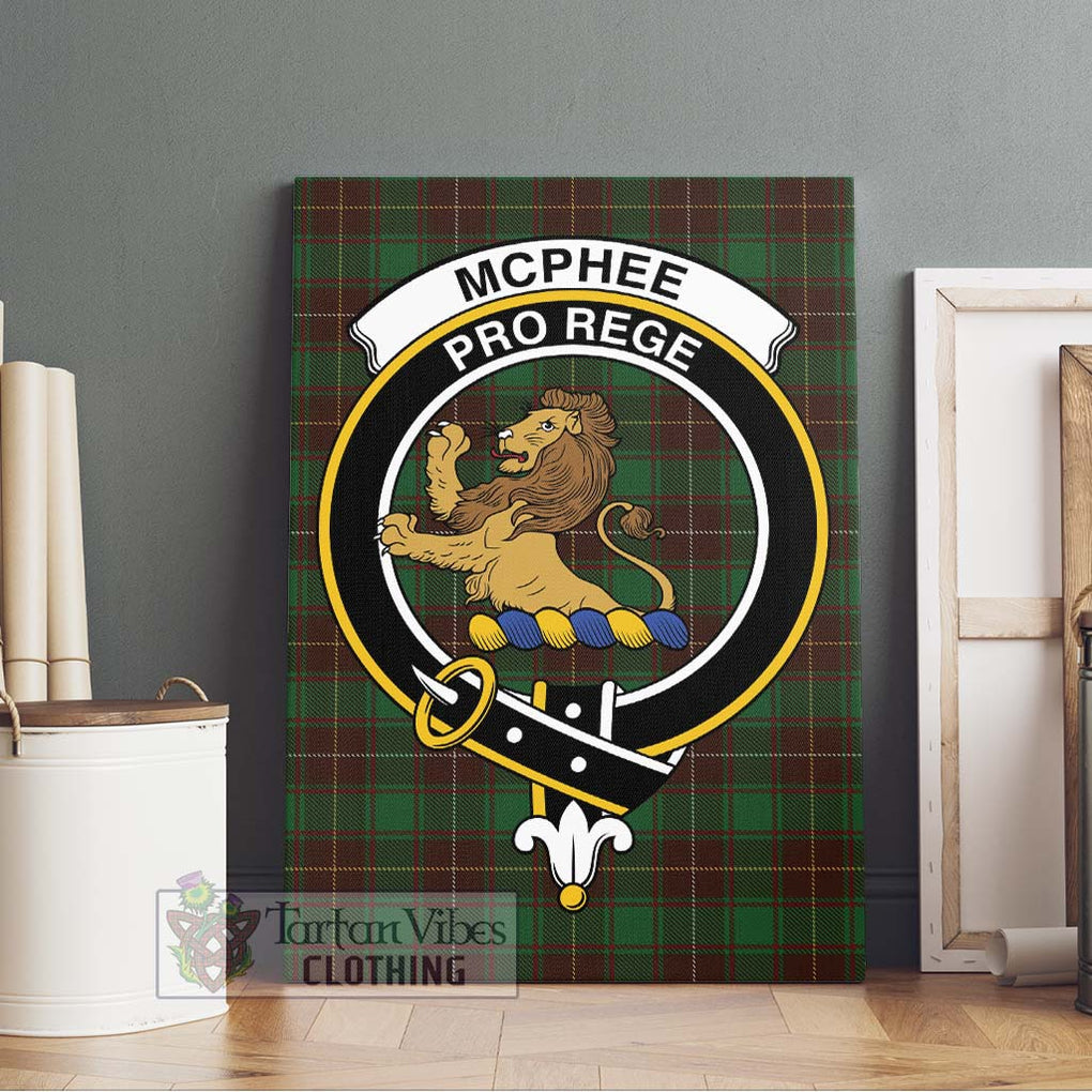 McPhee Hunting Tartan Canvas Print Wall Art with Family Crest Without Frame - Tartan Vibes Clothing