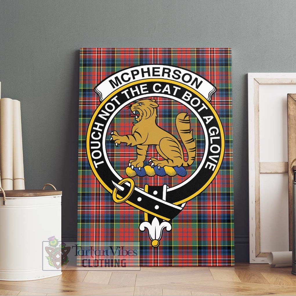 McPherson Ancient Tartan Canvas Print Wall Art with Family Crest Without Frame - Tartan Vibes Clothing