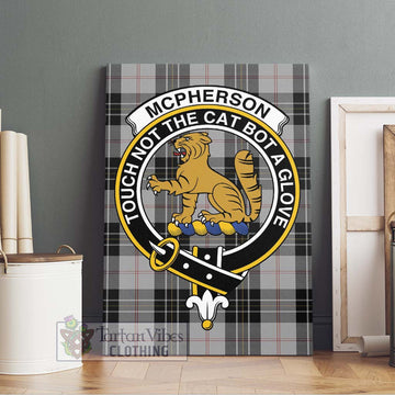 McPherson Dress Tartan Canvas Print Wall Art with Family Crest