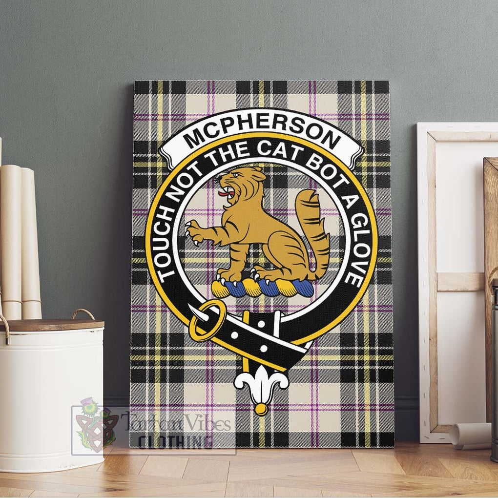 McPherson Dress Ancient Tartan Canvas Print Wall Art with Family Crest Without Frame - Tartan Vibes Clothing