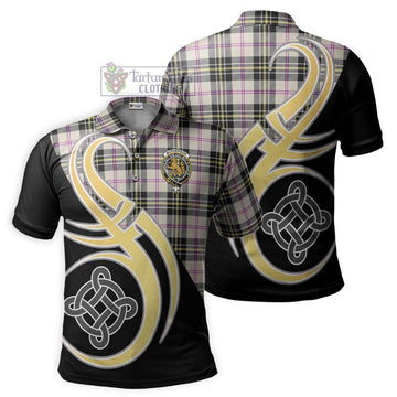 McPherson Dress Ancient Tartan Polo Shirt with Family Crest and Celtic Symbol Style