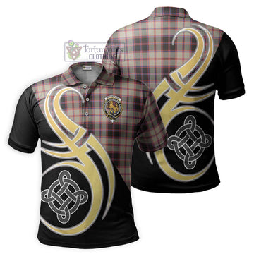 McPherson Hunting Ancient Tartan Polo Shirt with Family Crest and Celtic Symbol Style