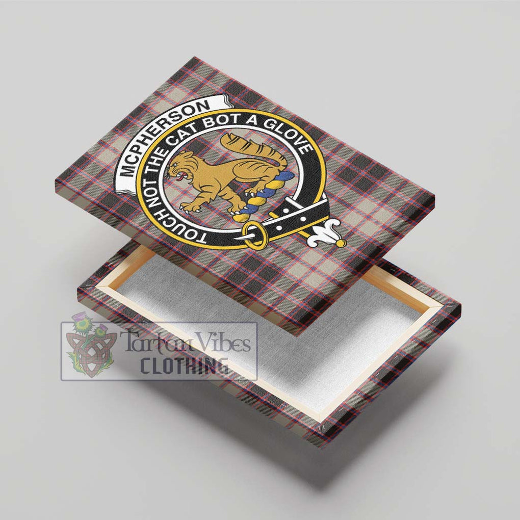 McPherson Hunting Ancient Tartan Canvas Print Wall Art with Family Crest - Tartan Vibes Clothing