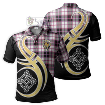 McPherson Hunting Modern Tartan Polo Shirt with Family Crest and Celtic Symbol Style