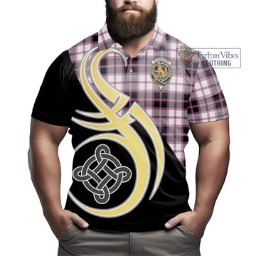 McPherson Hunting Modern Tartan Polo Shirt with Family Crest and Celtic Symbol Style