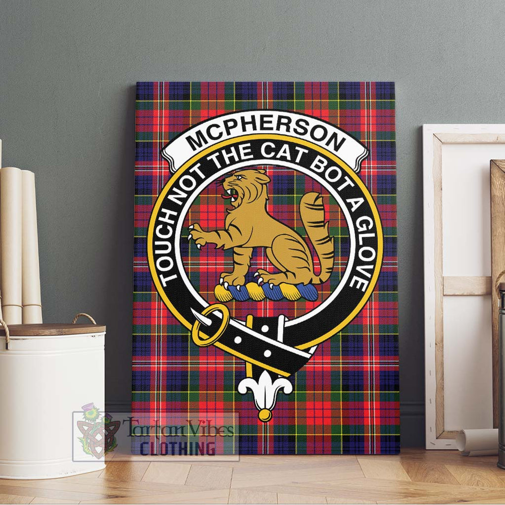 McPherson Modern Tartan Canvas Print Wall Art with Family Crest Without Frame - Tartan Vibes Clothing