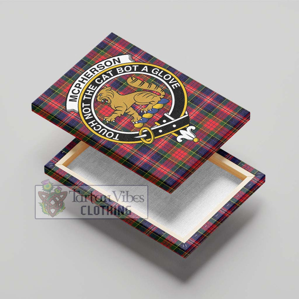 McPherson Modern Tartan Canvas Print Wall Art with Family Crest - Tartan Vibes Clothing