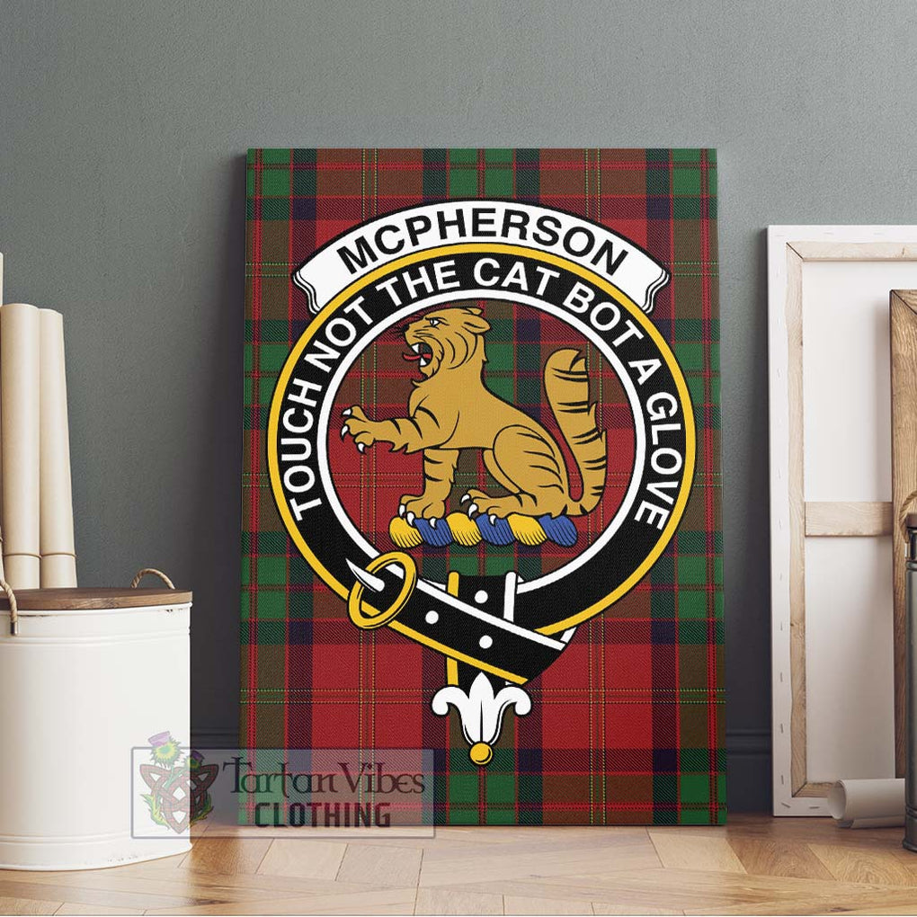 McPherson of Cluny Tartan Canvas Print Wall Art with Family Crest Without Frame - Tartan Vibes Clothing