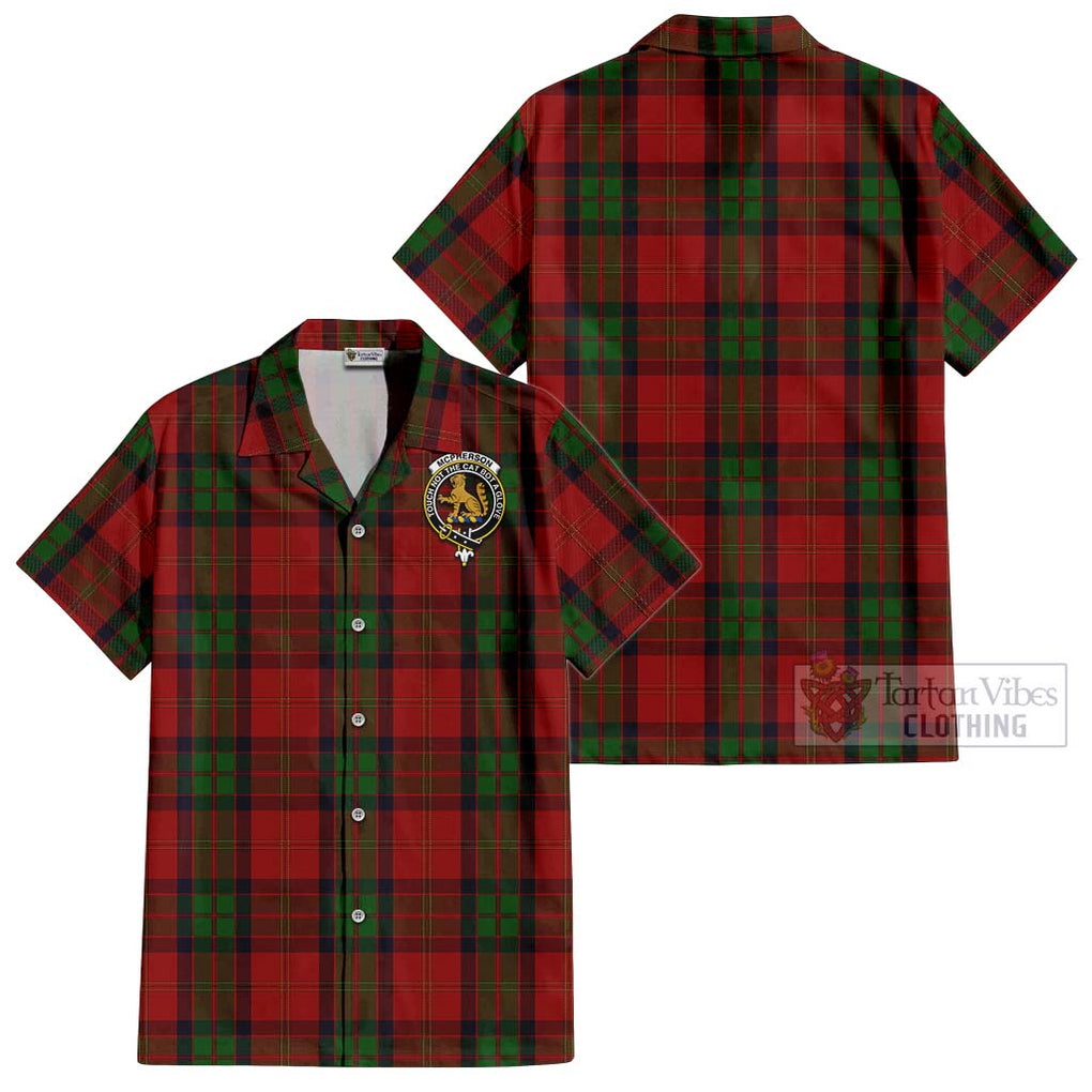 McPherson of Cluny Tartan Cotton Hawaiian Shirt with Family Crest Kid - Tartan Vibes Clothing