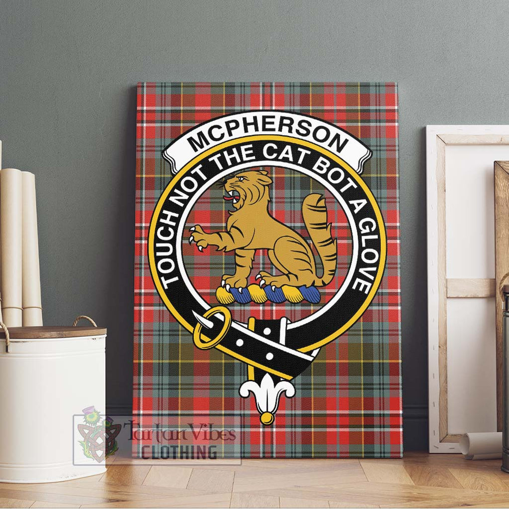 McPherson Weathered Tartan Canvas Print Wall Art with Family Crest Without Frame - Tartan Vibes Clothing