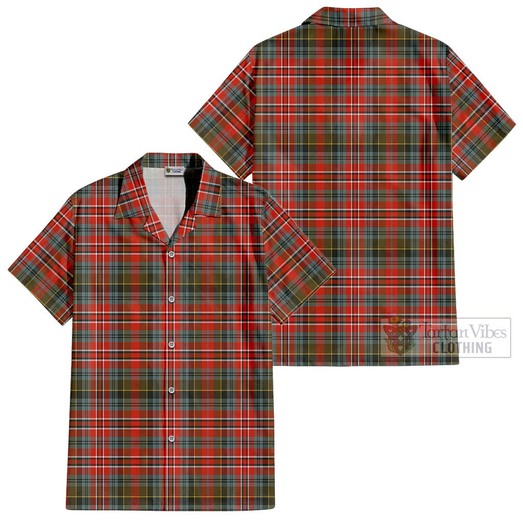 McPherson Weathered Tartan Cotton Hawaiian Shirt Kid - Tartanvibesclothing Shop