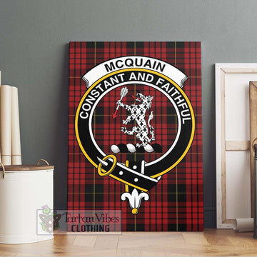 Mcquain Tartan Canvas Print Wall Art with Family Crest