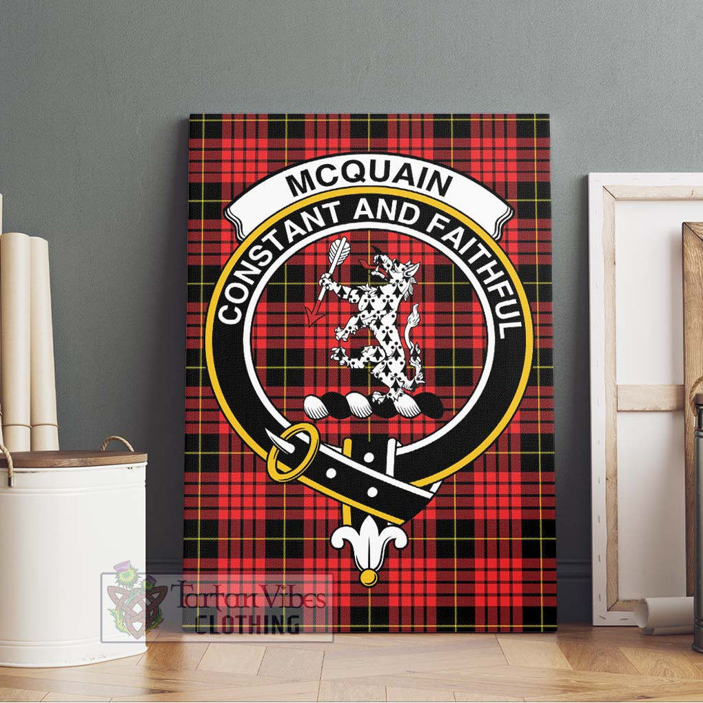 Mcquain Modern Tartan Canvas Print Wall Art with Family Crest Without Frame - Tartan Vibes Clothing