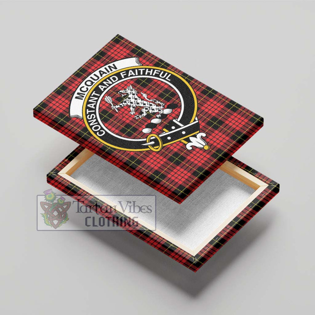 Mcquain Modern Tartan Canvas Print Wall Art with Family Crest - Tartan Vibes Clothing