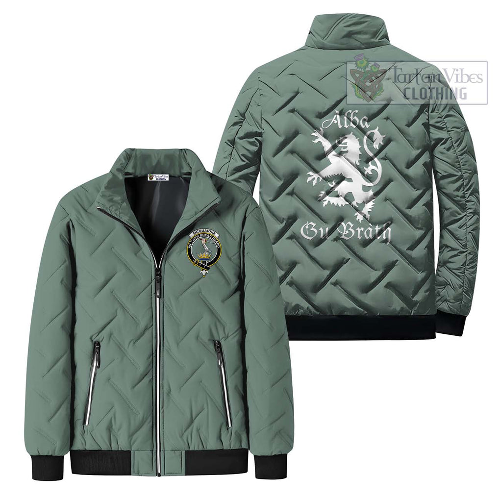 McQuary Family Crest Padded Cotton Jacket Lion Rampant Alba Gu Brath Style Mint Unisex - 2D-tartanvibesclothing