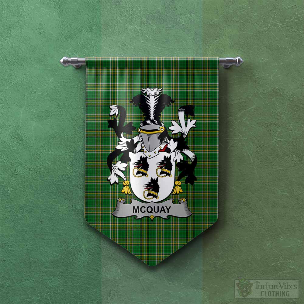 McQuay Irish Clan Tartan Gonfalon, Tartan Banner with Coat of Arms Chevron - Tartan Vibes Clothing