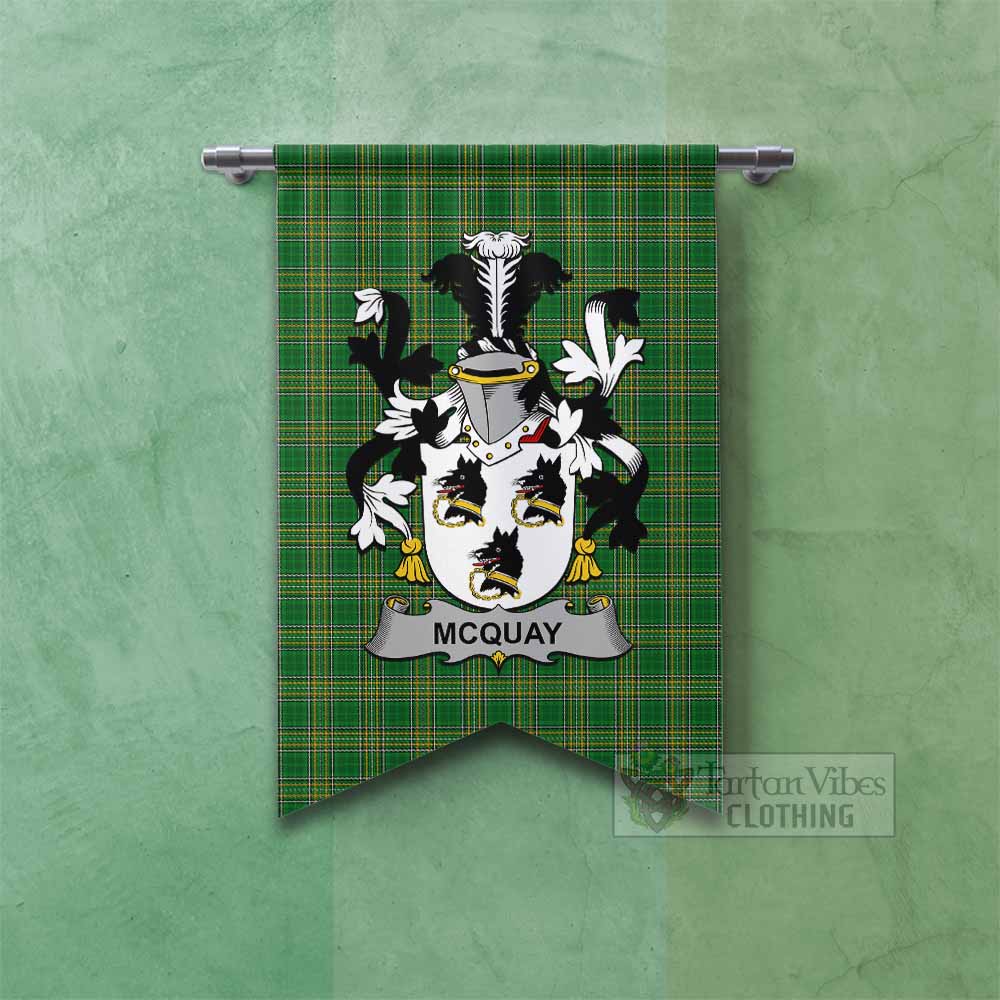 McQuay Irish Clan Tartan Gonfalon, Tartan Banner with Coat of Arms Fishtail - Tartan Vibes Clothing