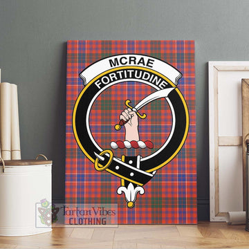 McRae Ancient Tartan Canvas Print Wall Art with Family Crest