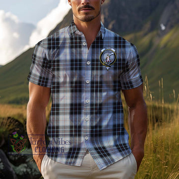 McRae Dress Tartan Cotton Hawaiian Shirt with Family Crest