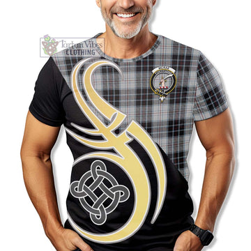 McRae Dress Tartan T-Shirt with Family Crest and Celtic Symbol Style