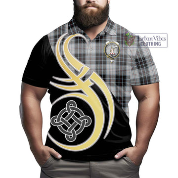 McRae Dress Tartan Polo Shirt with Family Crest and Celtic Symbol Style