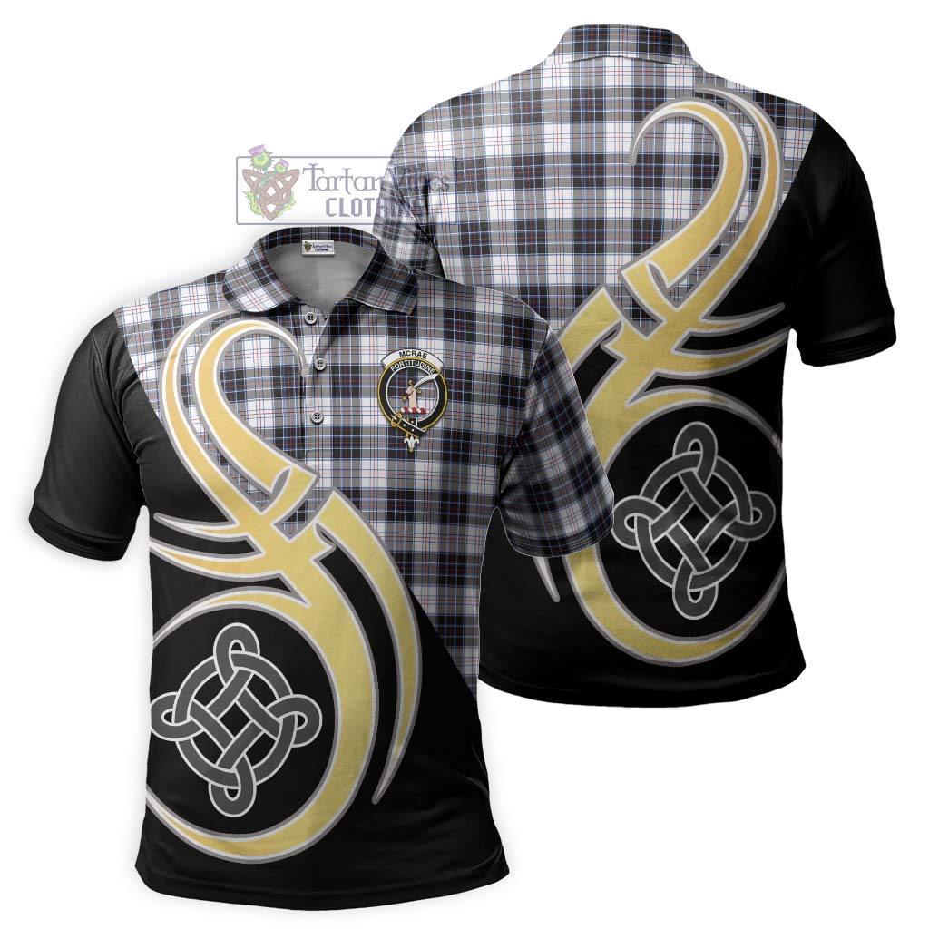 Tartan Vibes Clothing McRae Dress Modern Tartan Polo Shirt with Family Crest and Celtic Symbol Style