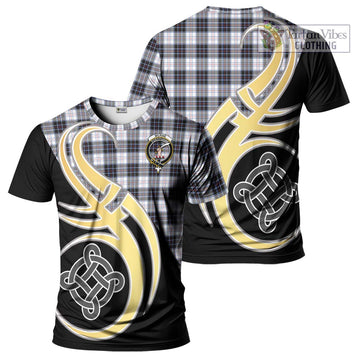 McRae Dress Modern Tartan T-Shirt with Family Crest and Celtic Symbol Style