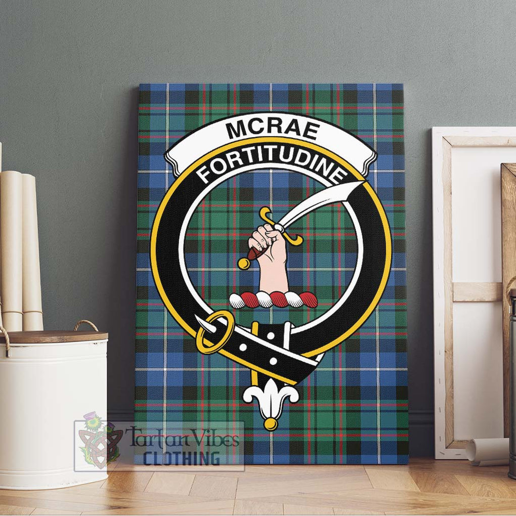 McRae Hunting Ancient Tartan Canvas Print Wall Art with Family Crest Without Frame - Tartan Vibes Clothing